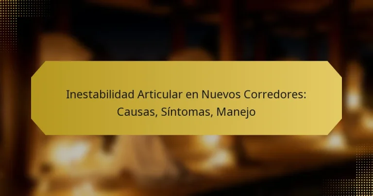 Inestabilidad Articular en Nuevos Corredores: Causas, Síntomas, Manejo